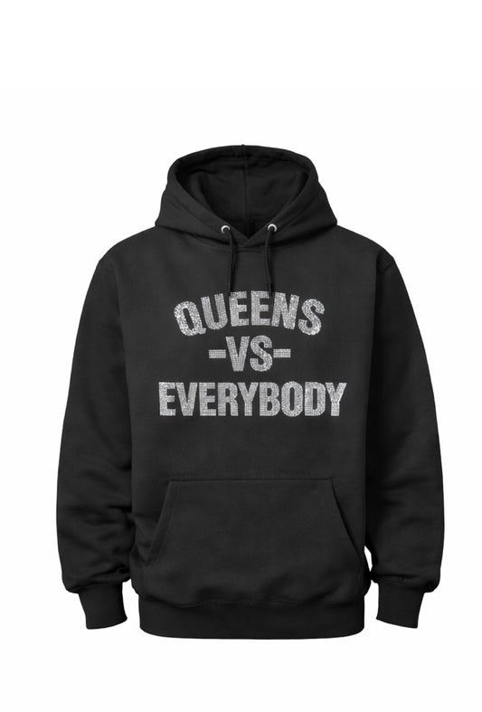 QUEENS VS EVERYBODY RHINESTONE HOODIE