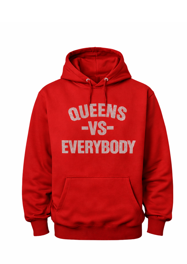 QUEENS VS EVERYBODY RHINESTONE HOODIE